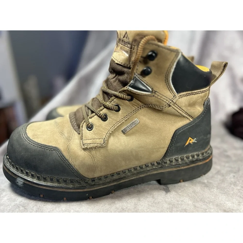Ridgecut Men's 10W Steel Toe Waterproof Work Boots ASTM EH Leather Brown